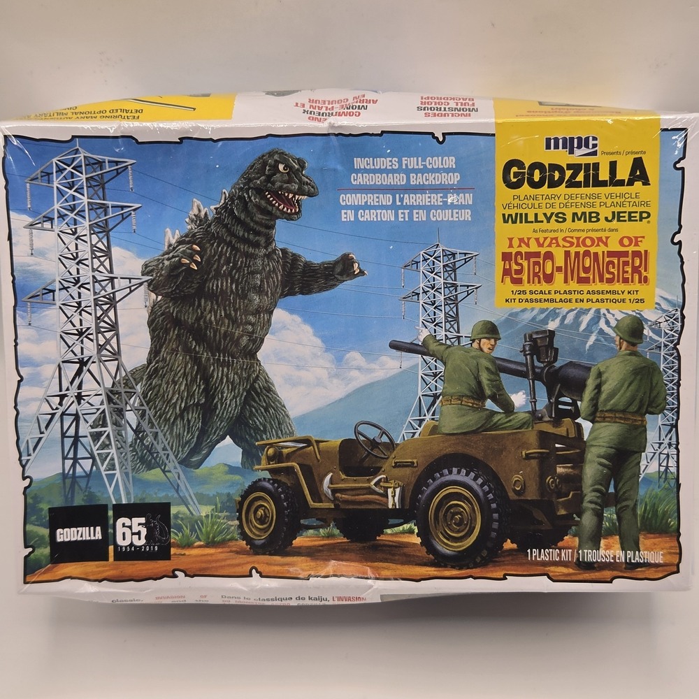 MPC Godzilla Planetary Defense Vehicle Willys MB Jeep Model Kit MPC882M